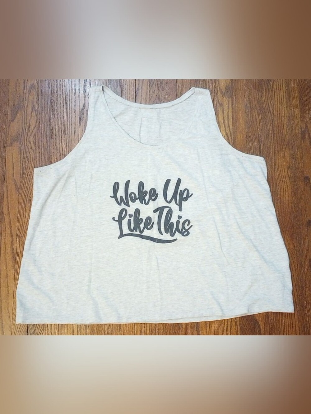 Woke Up Like This Oversized Tank Top - Light Heather Gray, Size 2XL & 3XL